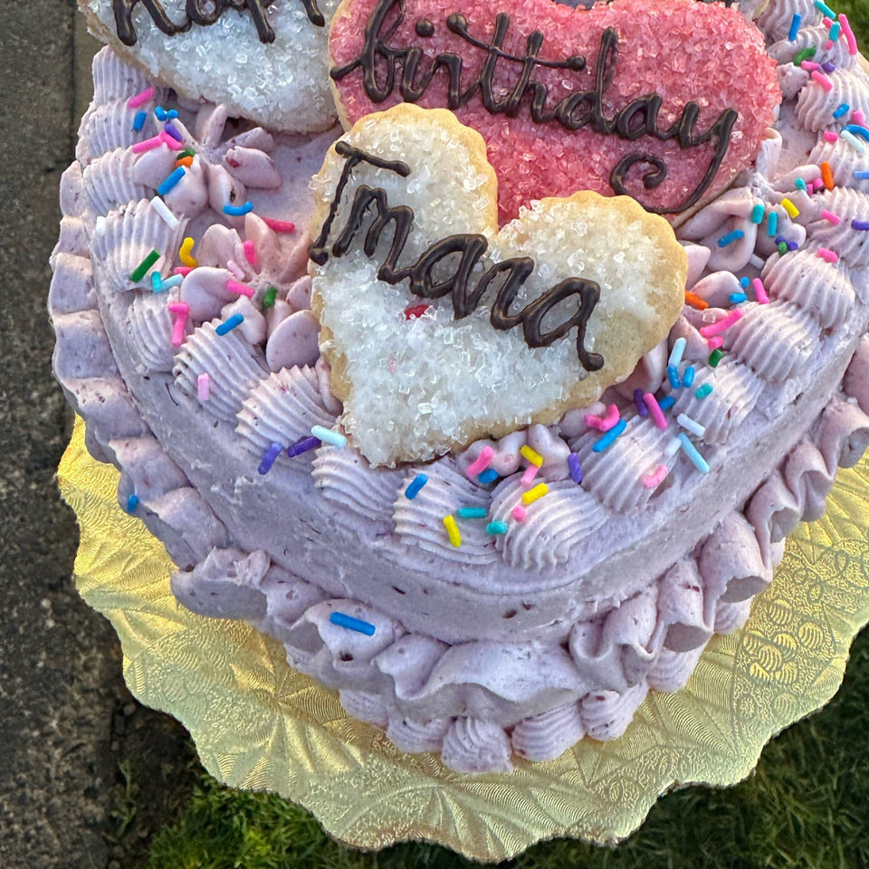 Raspberry Buttercream Heart Cake